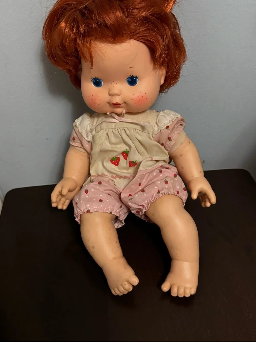 American Greetings Strawberry Shortcake Red-Haired Baby Doll in Pink Outfit